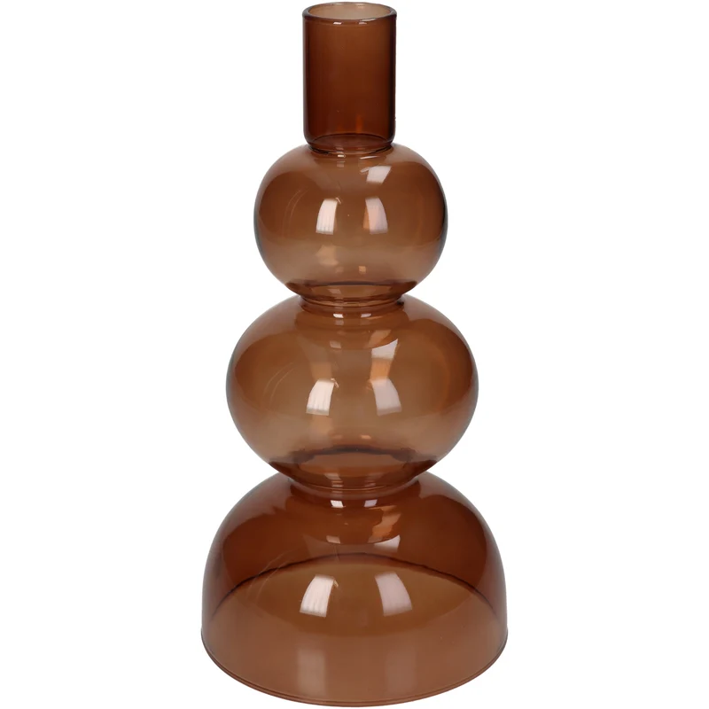 Vase Glass Brown 10x10x20.5cm