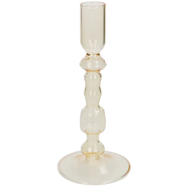 Vase Glass Yellow 9x9x19.5cm