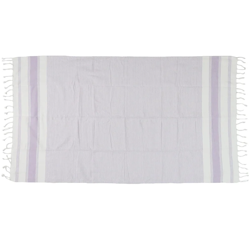 Hammam Towel Stripes Cotton Lilac 100x180cm