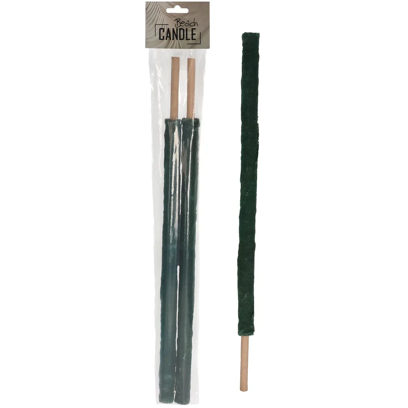2 stuks Fakkel kaars Wax Groen 5.5x2.7x69.5cm