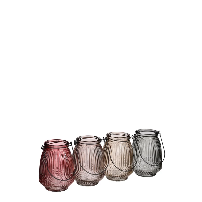 Theelicht hdr d.geel l.groen l.bruin d.roze ass - h12,5xd8,5