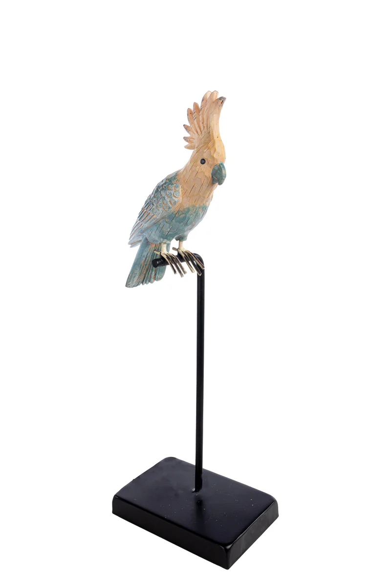 POLYRESIN PARROT ON BASE 45X13X13 CM
