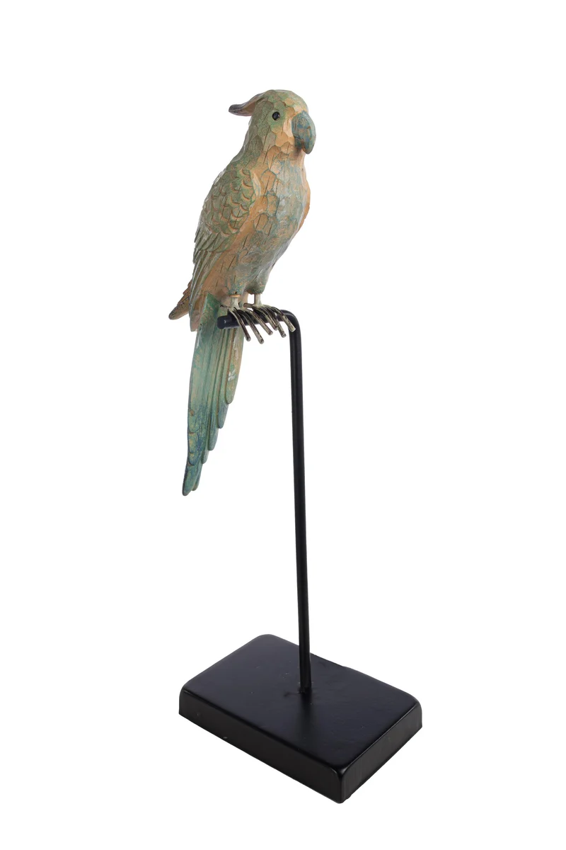 POLYRESIN PARROT 43X13X13 CM