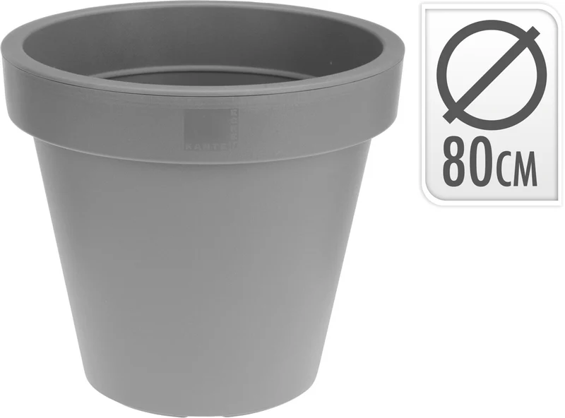 BLOEMPOT EK ROND DIA 80CM GRIJS