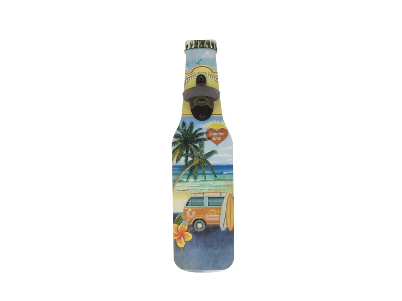 Fles met Opener mdf 40cm Palm/Bus