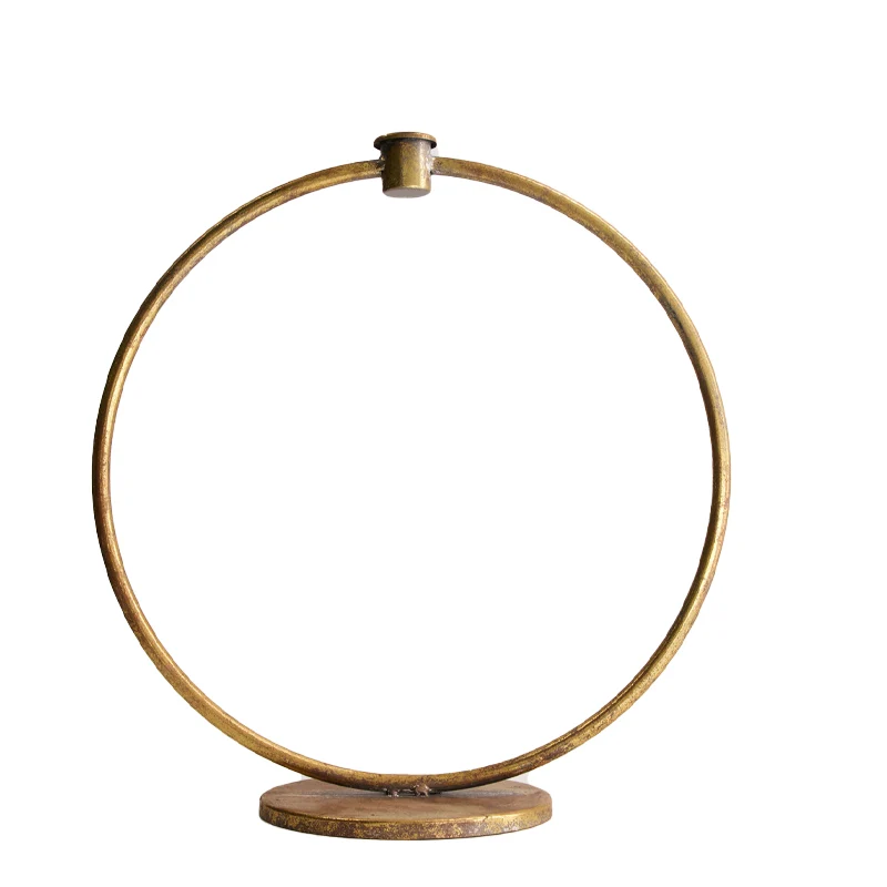 Dinnercandle holder metal 38x16x39.5cm Gold white-washed