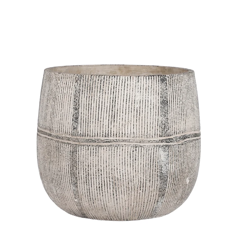 Olaf pot rond grijs - h20xd22,5cm