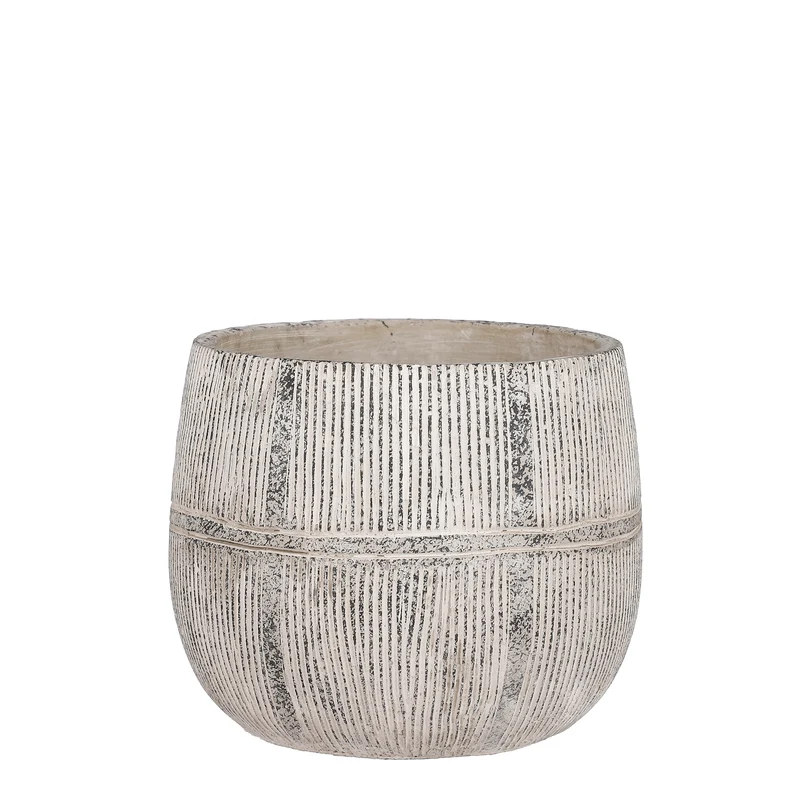 Olaf pot rond grijs - h15,5xd18,5cm