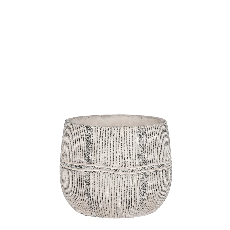 Olaf pot rond grijs - h12,5xd14cm