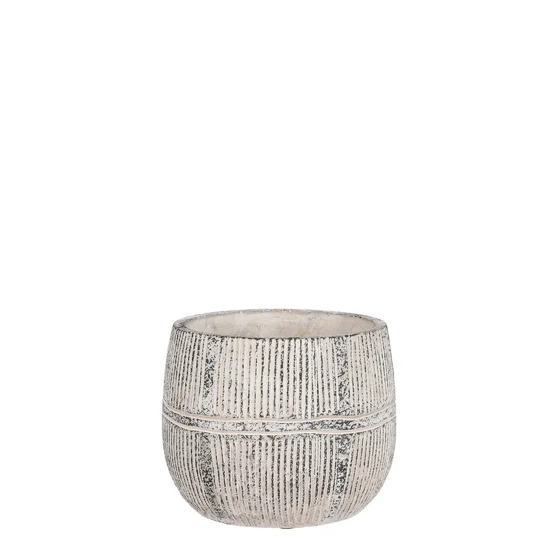 Olaf pot rond grijs - h10,5xd13cm