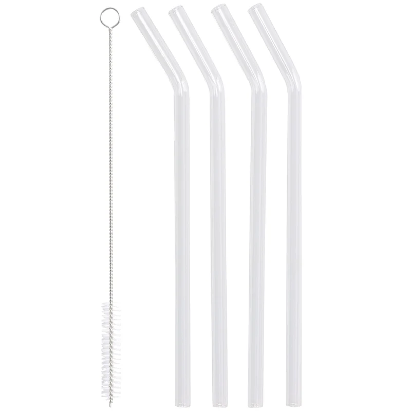 Drinking Straw Glass Clear 9.2x2.3x24.3cm BOX/4