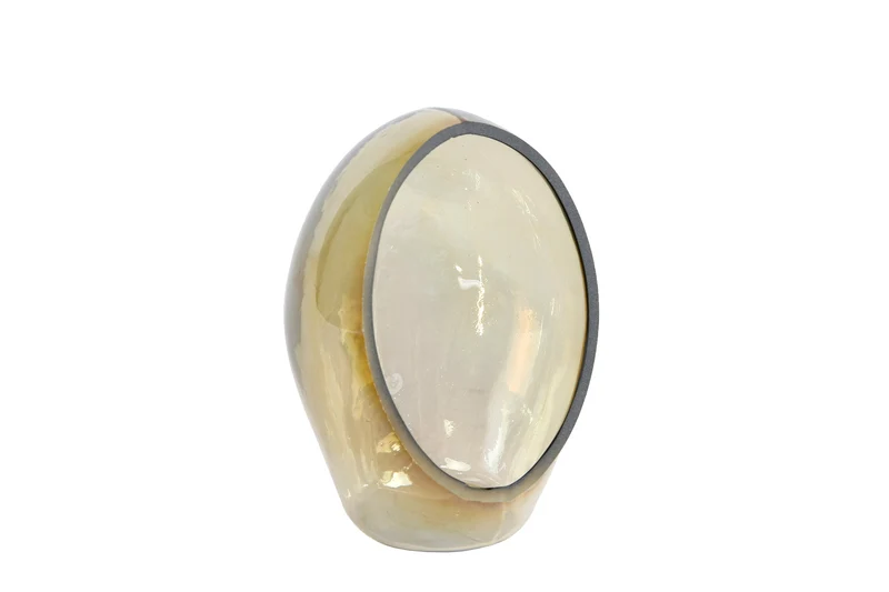 Theelichth "Pim" S amber glas 10x10x13cm