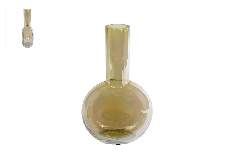 Vaas "Long Nec" S amber glas 16x8x26cm