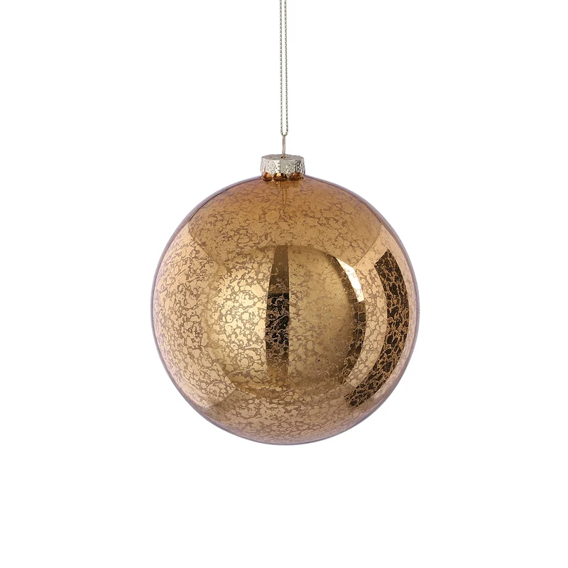 Kerstbal glas goud antiek - d12cm