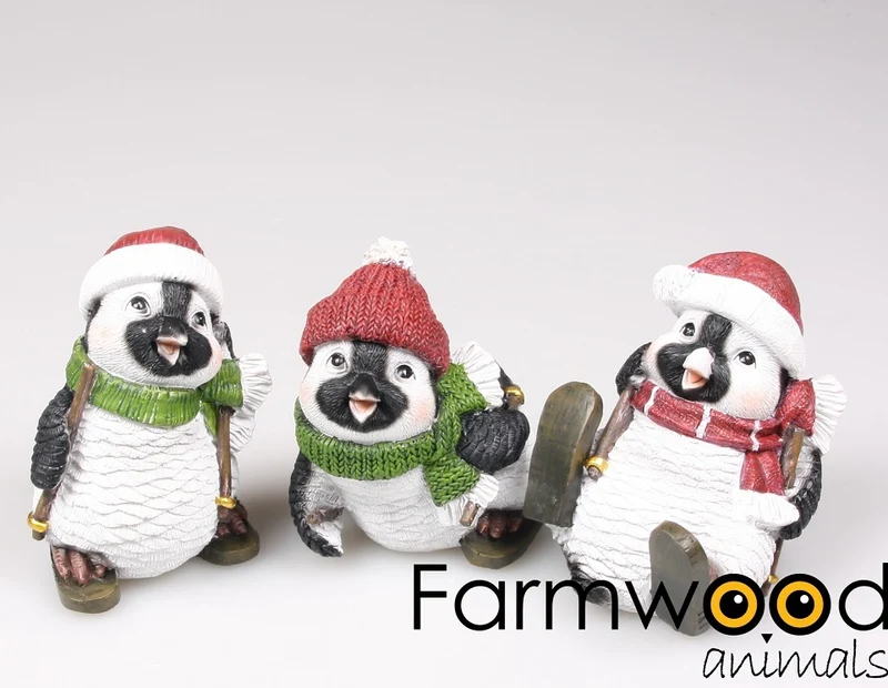 PINGUIN KERST 3 ASSORTIE 9 CM POLYRESIN