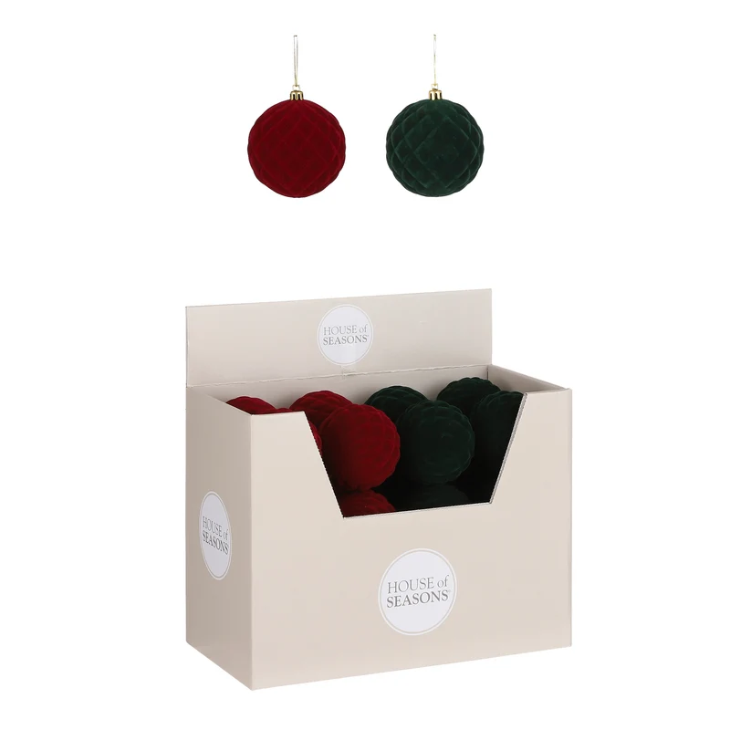 Bal onbreekbaar rood d.groen 2 assorti - h8xd8cm