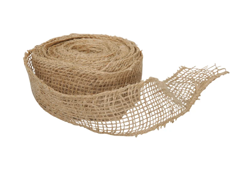Pak á 6 rol jute net ribbon (4cm) natural 10m.