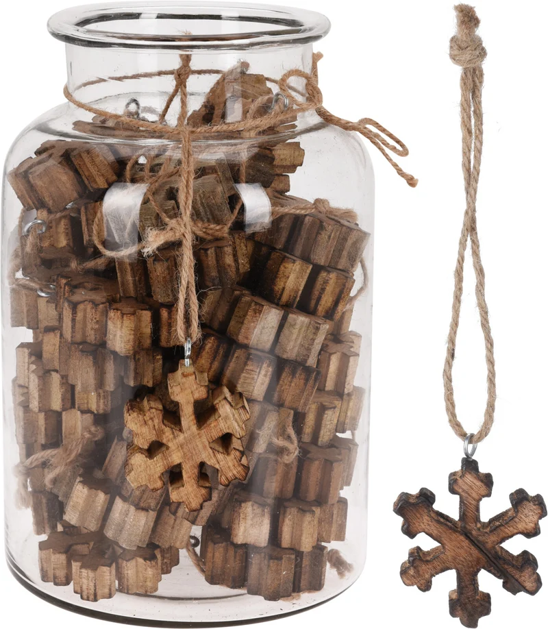 HANGDECO SNEEUWVLOK 6CM MANGOHOUT
