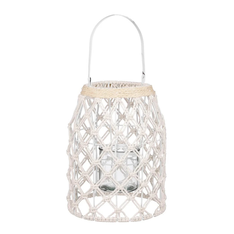 Windlicht off white - h30xd23cm