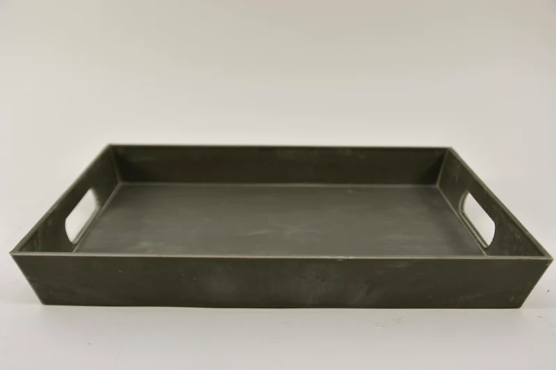 Dienblad rechthoek grijs klein 29x21x4cm