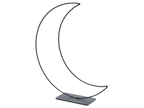 Metal moon on base 30cm black