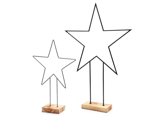 Metal star on base 80cm black (hollow tube)