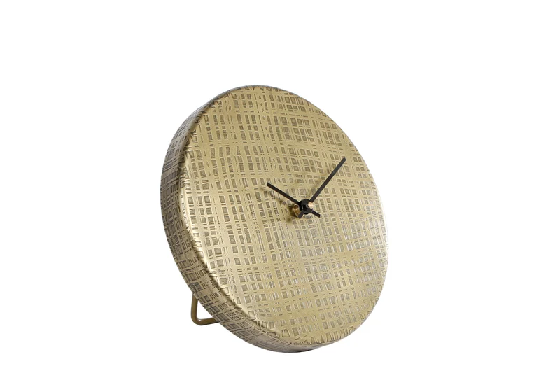 Klok "Zurich" S goud metaal 20x20x2cm