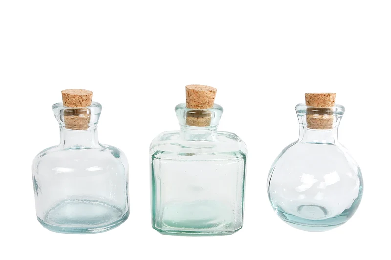 Vaas "Bolas" helder 3 assortie glas 10x10x7cm