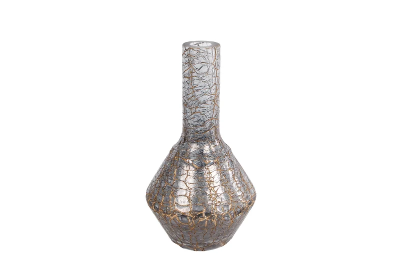 Vaas "Brent" S goud/messing glas 11x11x15cm