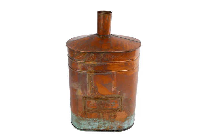 Vaas "Boris" L oud messing metaal 17,5x10x32,5cm