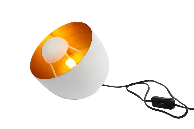 Staande lamp "Edwin" S goud/wit metaal 20x20x20cm