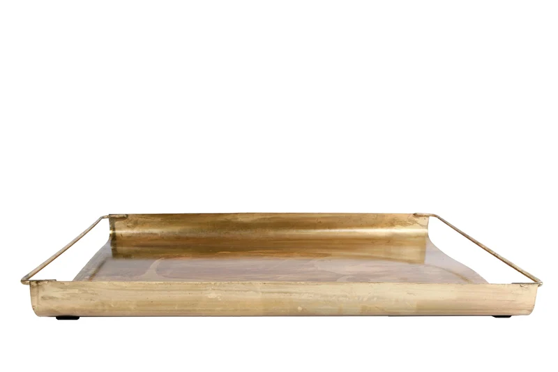 Dienblad "Wessel" L oud goud metaal 31x20x3cm