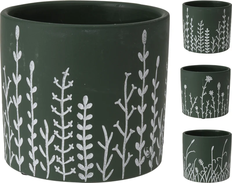 BLOEMPOT 12X10CM 3 ASSORTIE GROEN