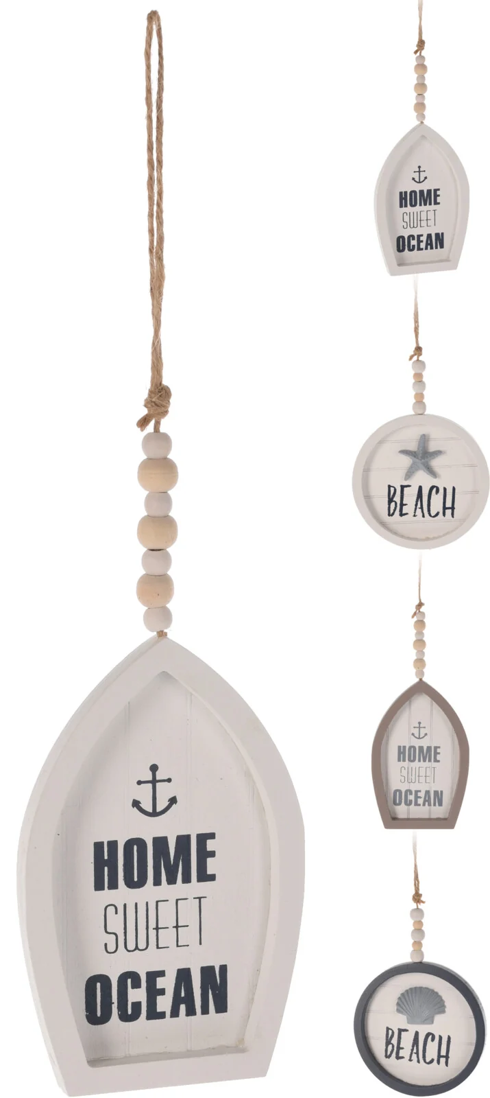 HANGDECORATIE STRAND 10CM 4 ASSORTIE