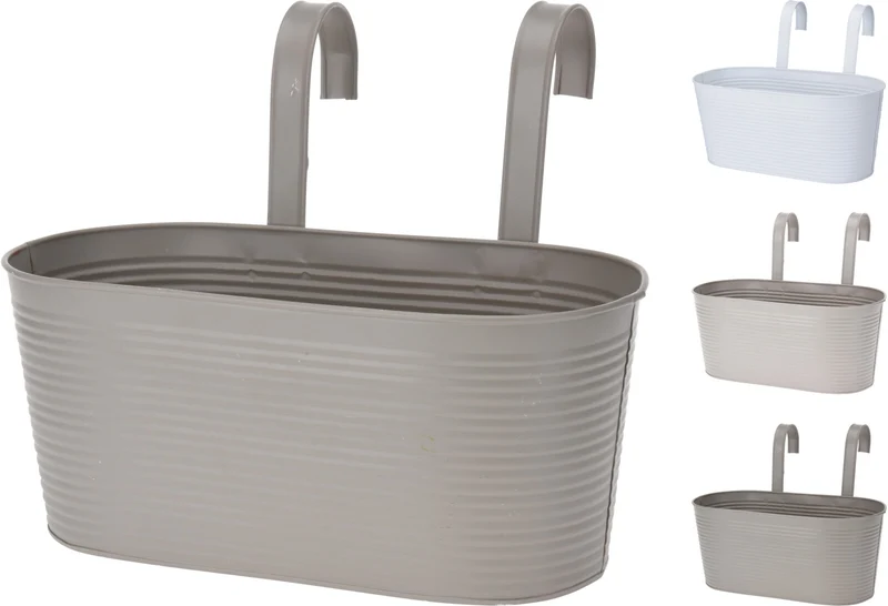 PLANTENBAK HANGER ZINK 33X16X14CM 3 ASSORTIE KLEUREN