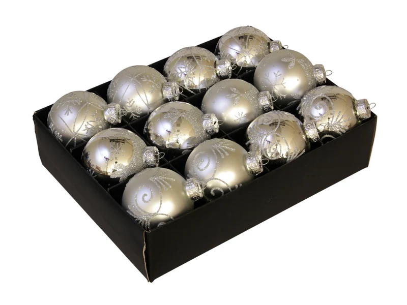 pc. deco glassball silver 75 mm