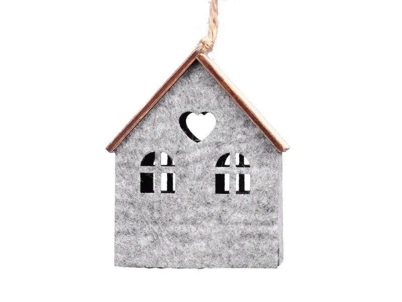 pb. 1 felt house hanging d.grey 7x5,5x8,5cm