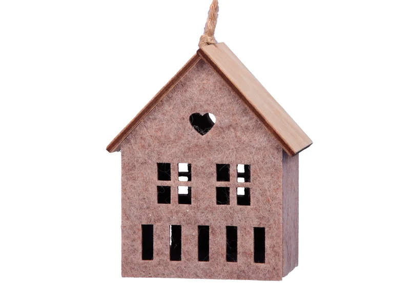 pb. 1 felt house hanging brown 7x5,5x8,5cm