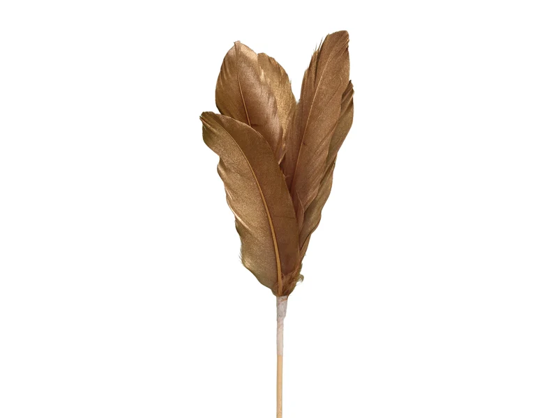 pb. 12 goose feathers/stick mustard gold 58cm