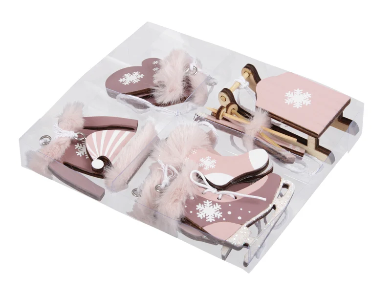 w/b. 6 wooden deco assorted pink 3,5 - 5,5 cm