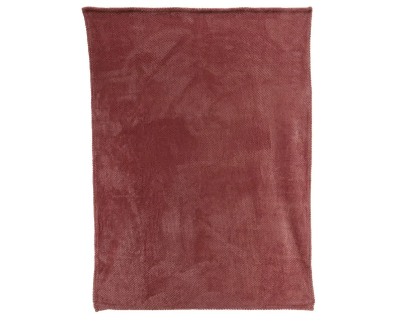 Throw polyester flannel diamond velvet pink L130 W170 H0.80cm
