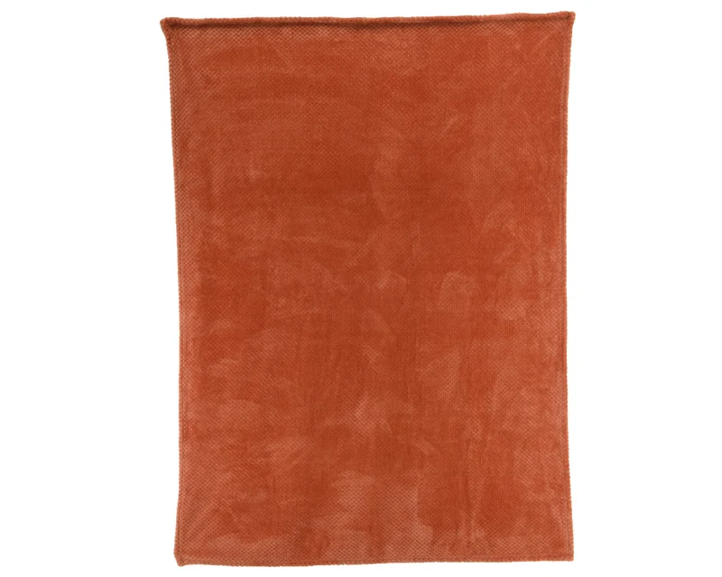 Throw polyester flannel diamond soft terra L130 W170 H0.80cm
