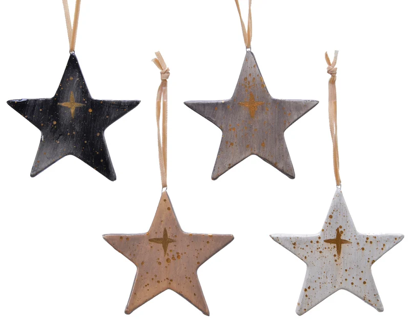 Star terracotta 4 colors assorted dia10 cm