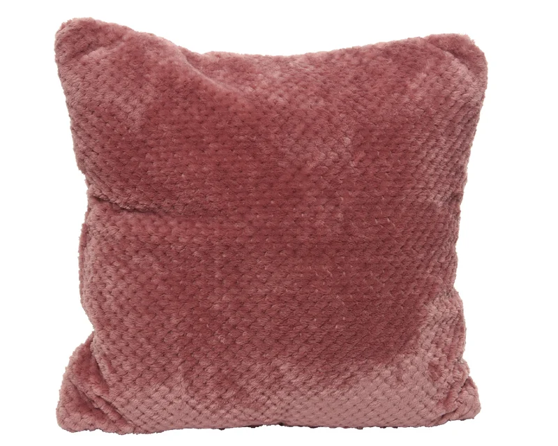 Cushion polyester diamond flannel velvet pink L45 W45 H12 cm