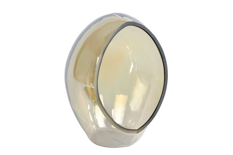 Theelichth "Pim" L amber glas 11,5x11,5x15cm