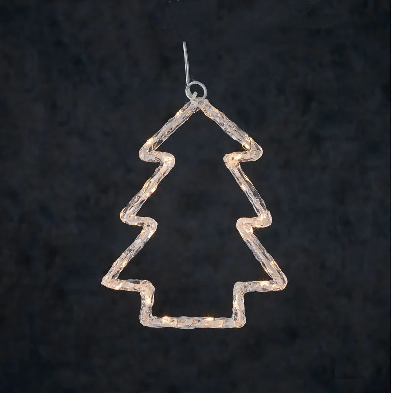 Kerstboom acryl warm wit 20led werkt op batterijen - b17xh20