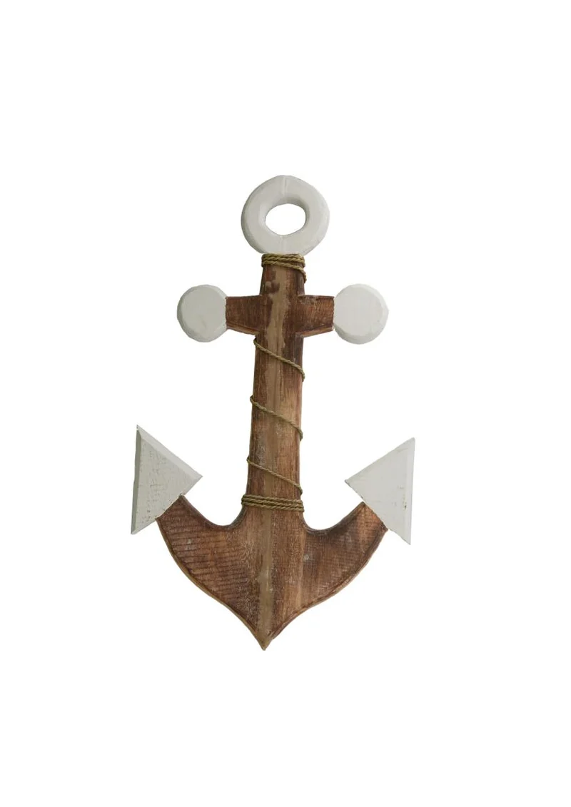 Anchor wood 34x2x58cm Natural/White