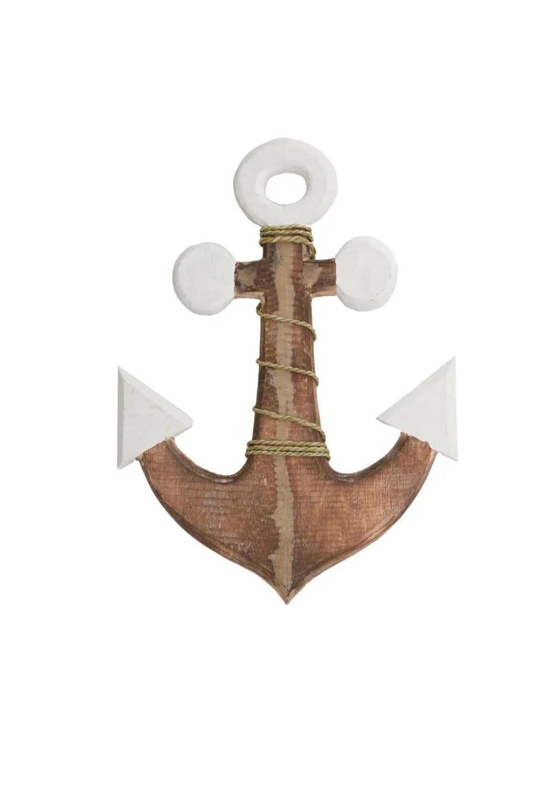 Anchor wood 28x2x38cm Natural/White
