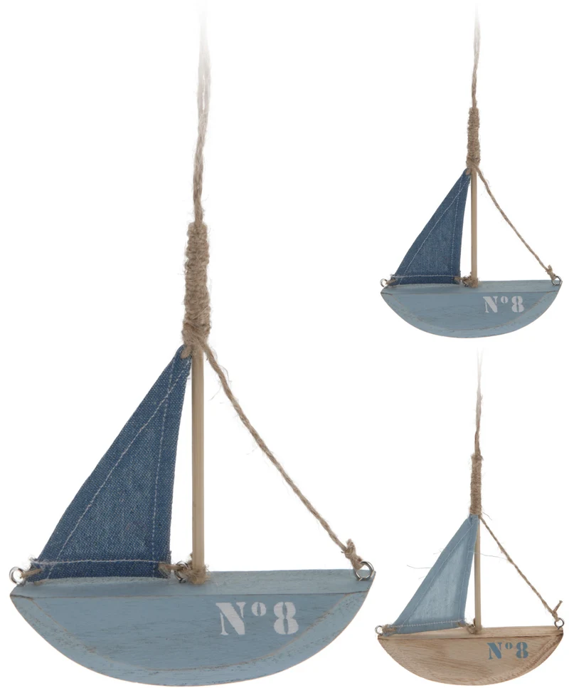 BOOT HOUT 12x2x24CM 2ASSORTIE DESSIN