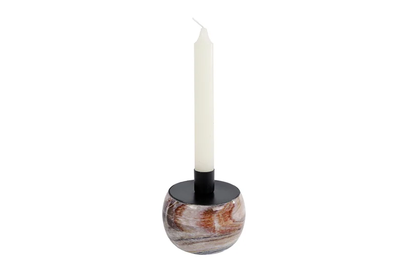 Kandelaar "Marble" metaal 9x9x9,5cm